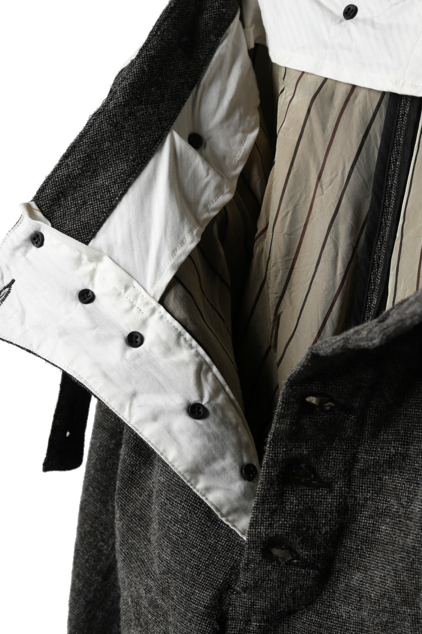 KLASICA BARREL-TWEED SUSPENDER TROUSERS / OFF TWEED WOOL (MIX) - Image 19
