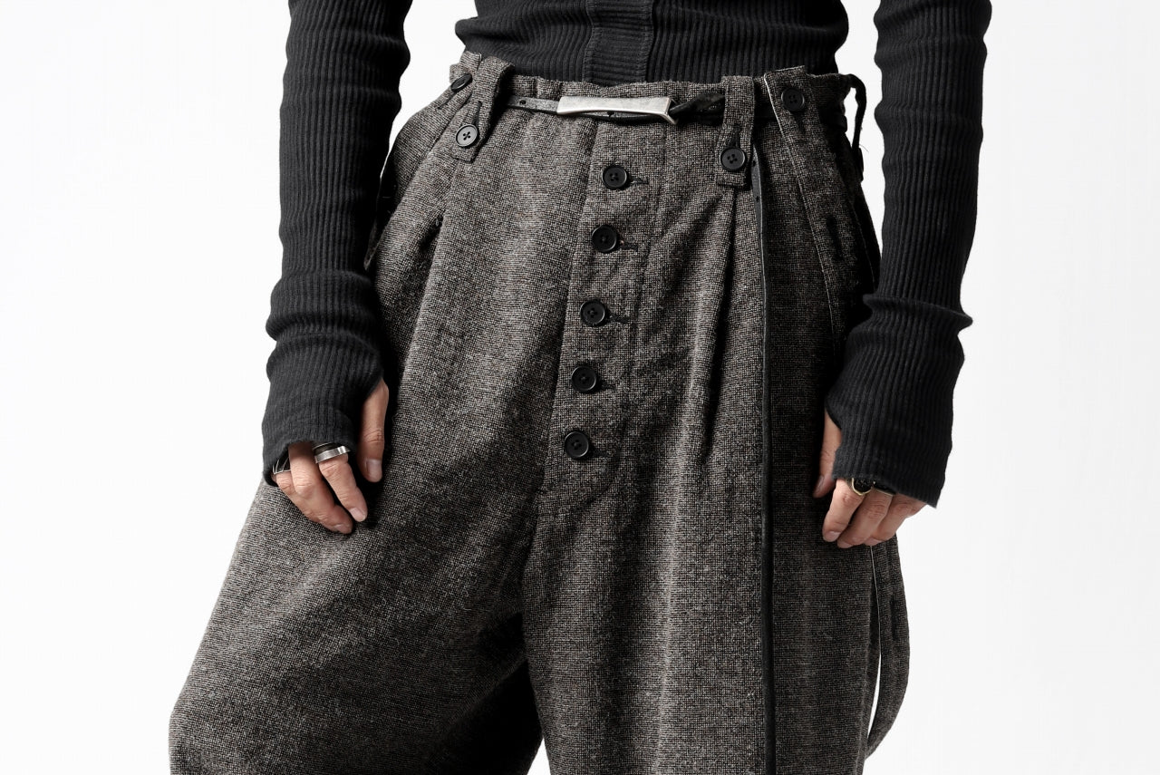 KLASICA BARREL-TWEED SUSPENDER TROUSERS / OFF TWEED WOOL (MIX) - Image 25