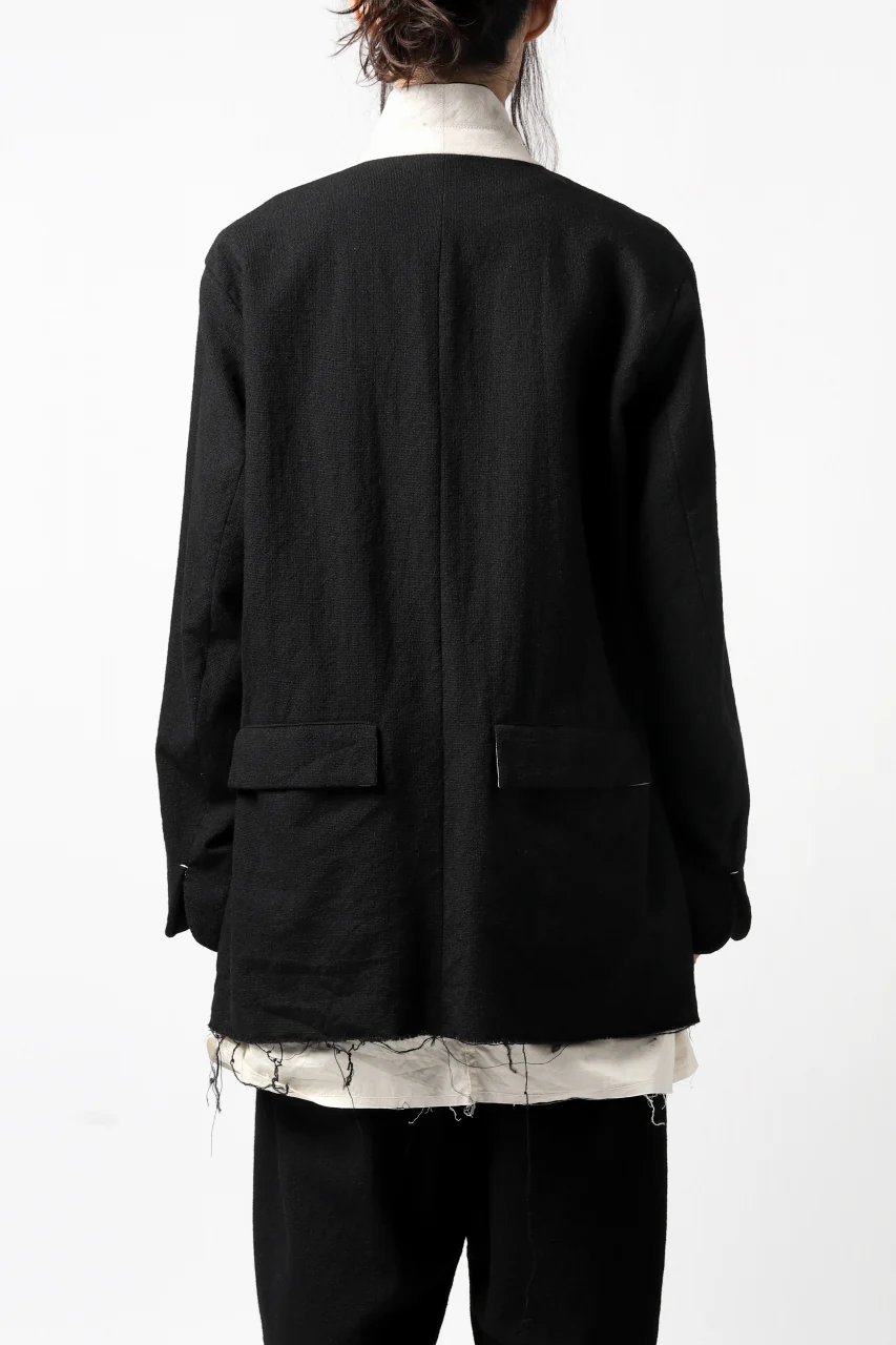 KLASICA BASTILLE PILGRIM BLAZER / OFF TWEED WOOL (BLACK) - Image 11
