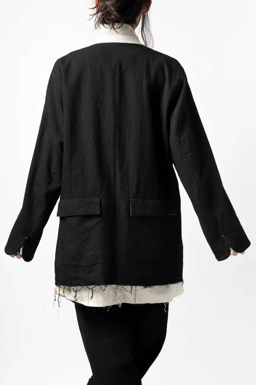 KLASICA BASTILLE PILGRIM BLAZER / OFF TWEED WOOL (BLACK) - Image 13