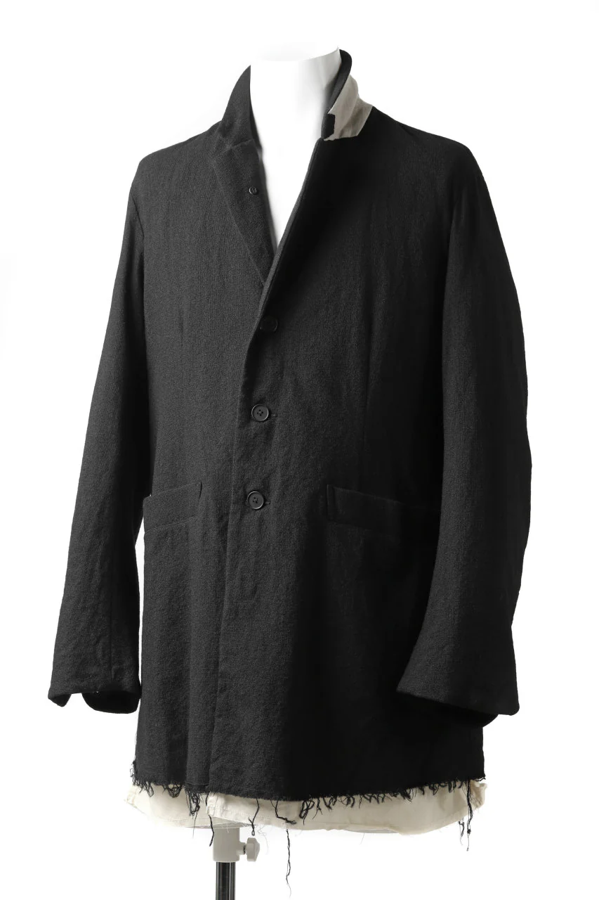 KLASICA BASTILLE PILGRIM BLAZER / OFF TWEED WOOL (BLACK) - Image 16