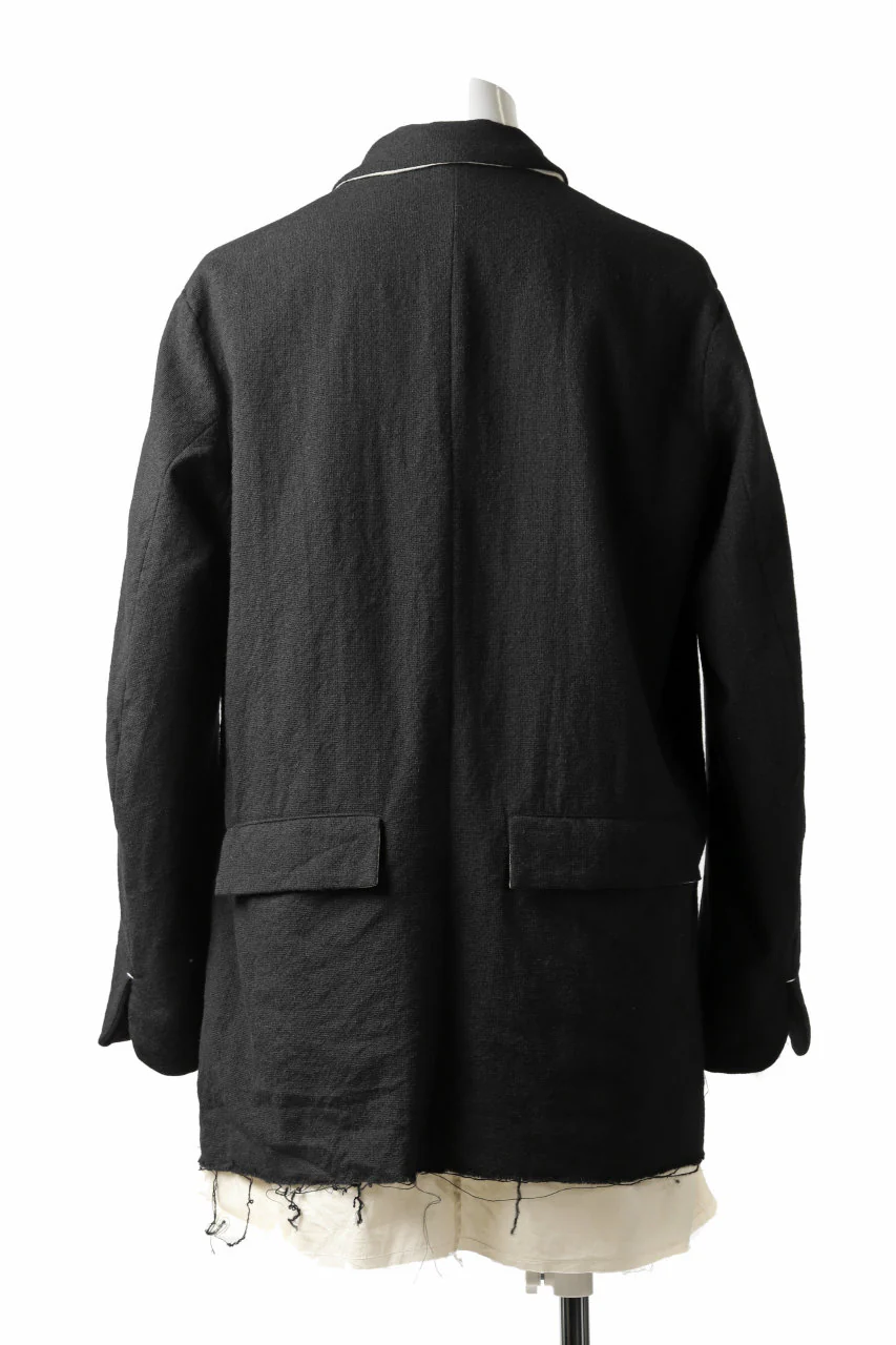 KLASICA BASTILLE PILGRIM BLAZER / OFF TWEED WOOL (BLACK) - Image 17
