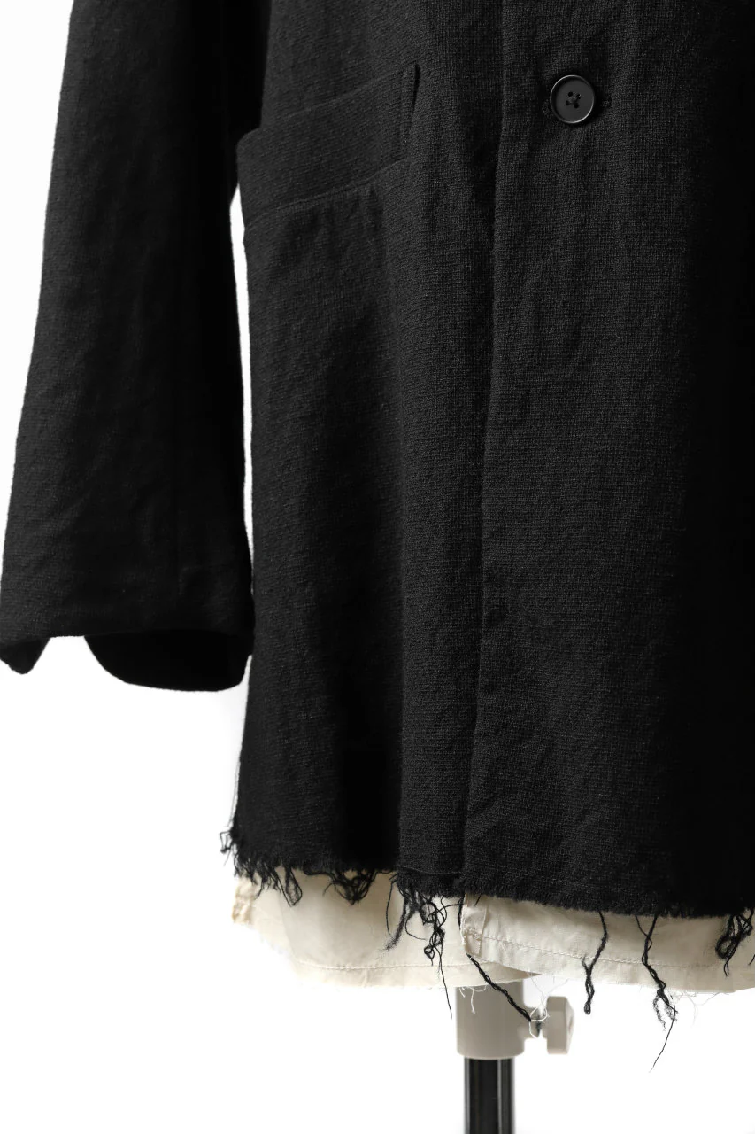KLASICA BASTILLE PILGRIM BLAZER / OFF TWEED WOOL (BLACK) - Image 22