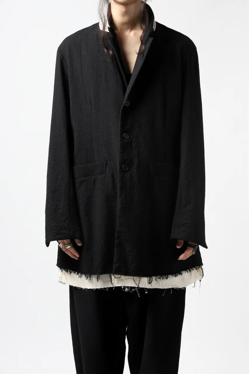 KLASICA BASTILLE PILGRIM BLAZER / OFF TWEED WOOL (BLACK) - Image 6