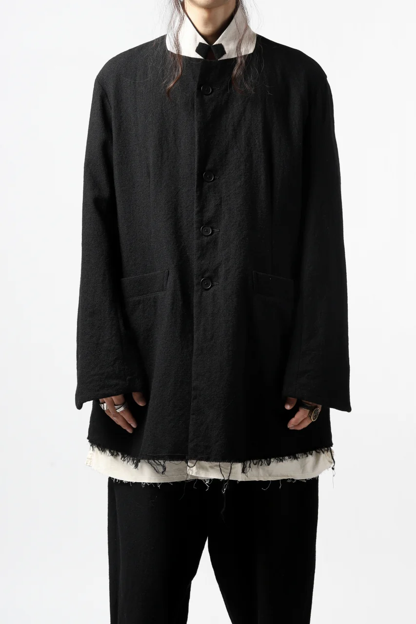 KLASICA BASTILLE PILGRIM BLAZER / OFF TWEED WOOL (BLACK) - Image 7