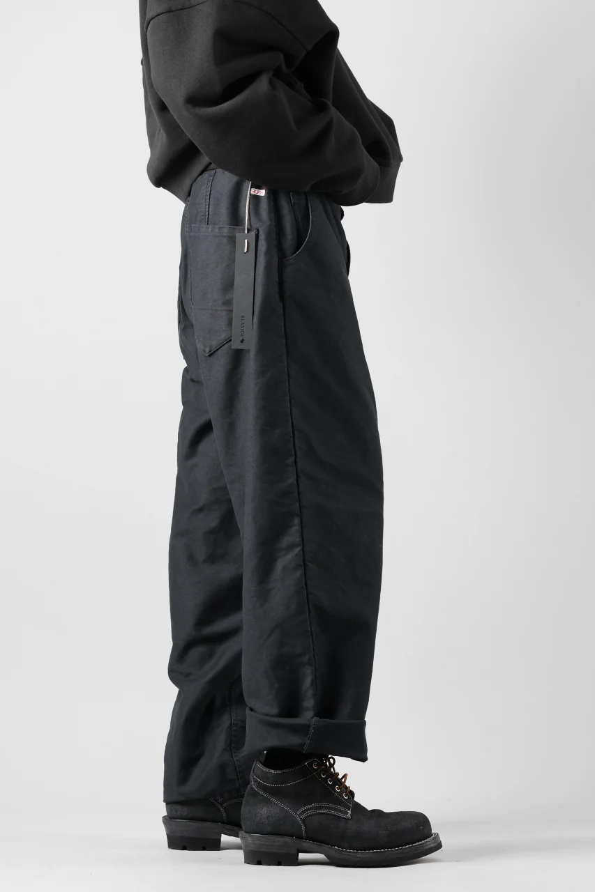 KLASICA BEAUFORT 5 PKT WORKERS TROUSERS / SURPHER DYED MOLE SKIN (DEEP SEA) - Image 6