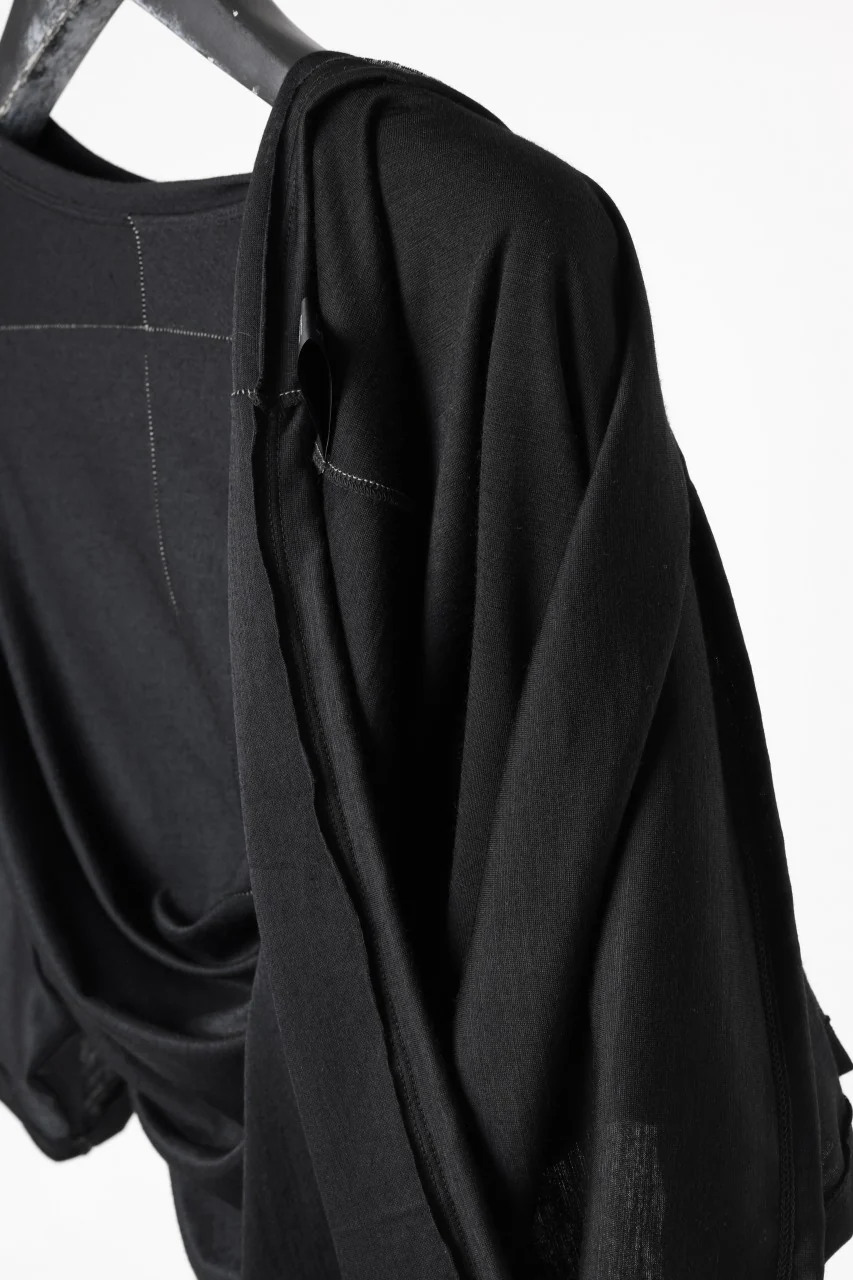 KLASICA BIG T OVER SIZED POCKET TEE / BRETHABLE  WOOL REBIRTH JERSEY (BLACK) - Image 10