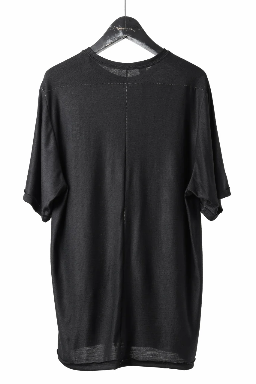 KLASICA BIG T OVER SIZED POCKET TEE / BRETHABLE  WOOL REBIRTH JERSEY (BLACK) - Image 3