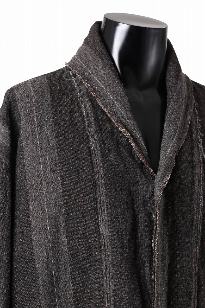 KLASICA BIRD - Rt  CUT OFF PRIMAL SHORT COAT / IRREGULAR STRIPED ROUGH TWEED (MOCHA) - Image 13