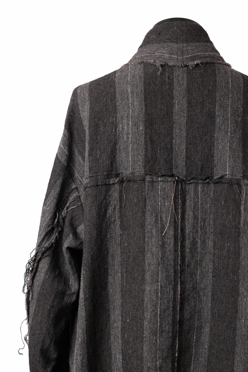 KLASICA BIRD - Rt  CUT OFF PRIMAL SHORT COAT / IRREGULAR STRIPED ROUGH TWEED (MOCHA) - Image 17