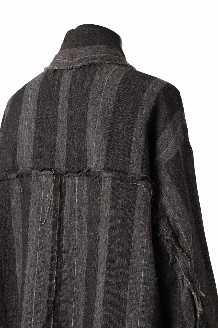 KLASICA BIRD - Rt  CUT OFF PRIMAL SHORT COAT / IRREGULAR STRIPED ROUGH TWEED (MOCHA) - Image 19