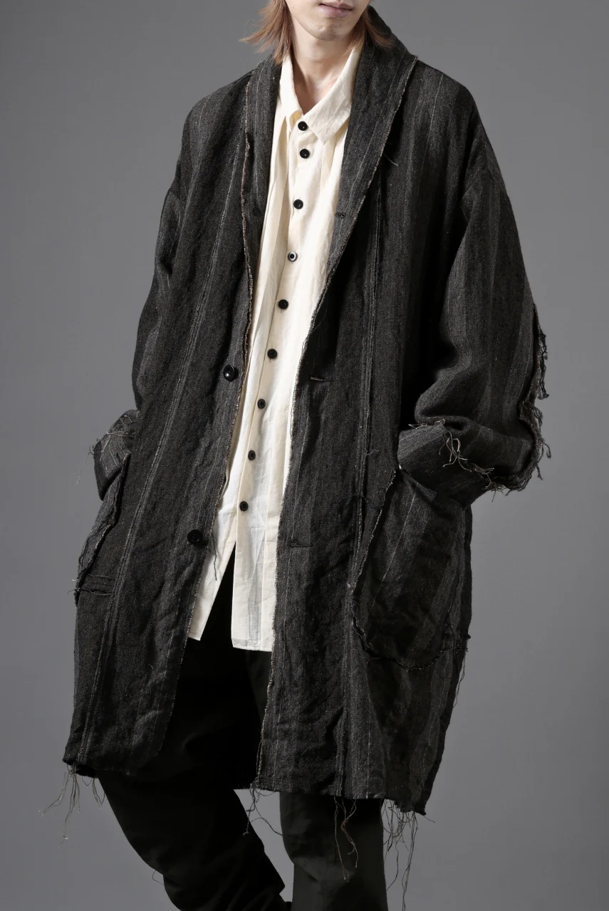 KLASICA BIRD - Rt  CUT OFF PRIMAL SHORT COAT / IRREGULAR STRIPED ROUGH TWEED (MOCHA) - Image 22