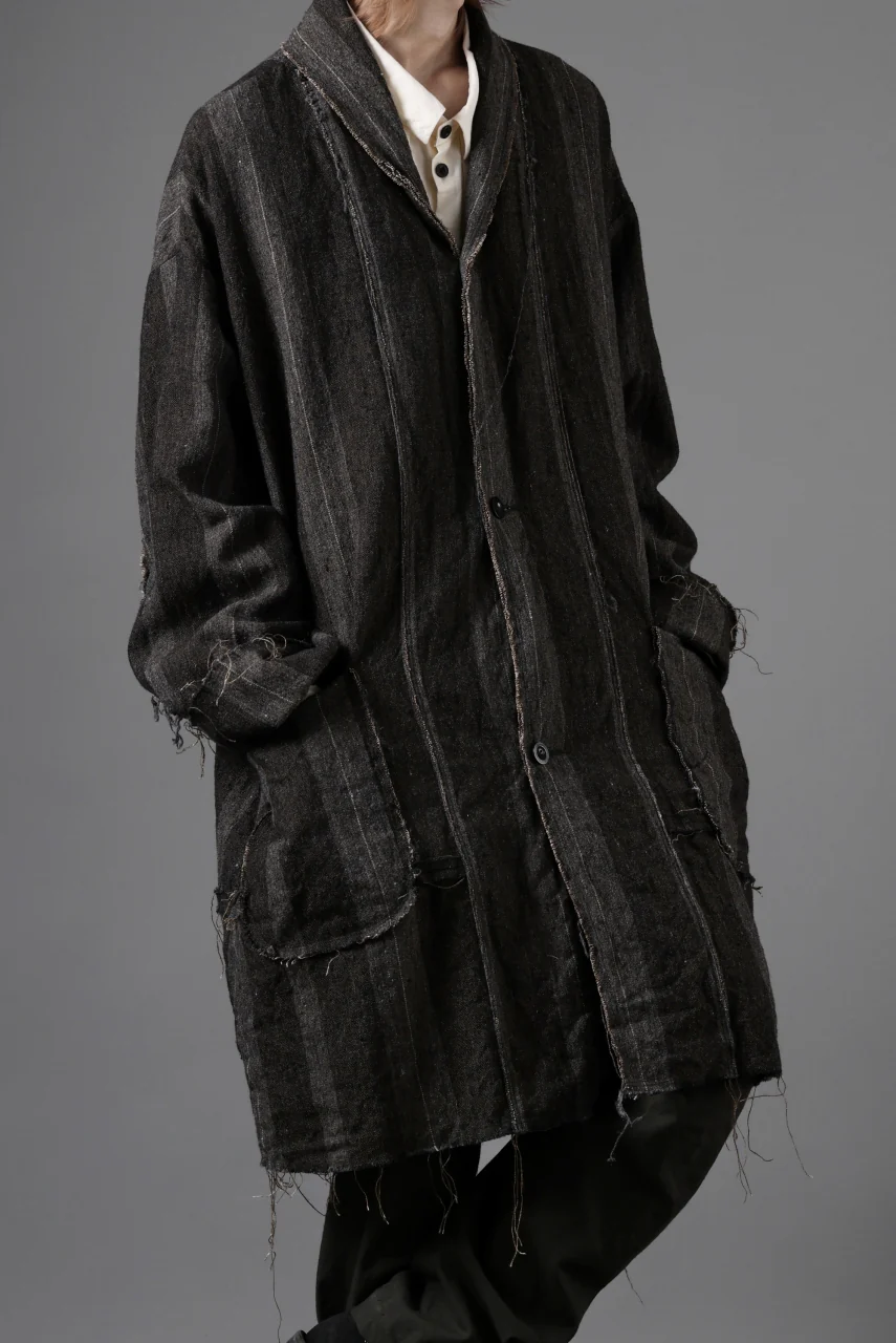 KLASICA BIRD - Rt  CUT OFF PRIMAL SHORT COAT / IRREGULAR STRIPED ROUGH TWEED (MOCHA) - Image 23