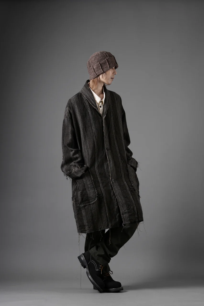 KLASICA BIRD - Rt  CUT OFF PRIMAL SHORT COAT / IRREGULAR STRIPED ROUGH TWEED (MOCHA) - Image 25