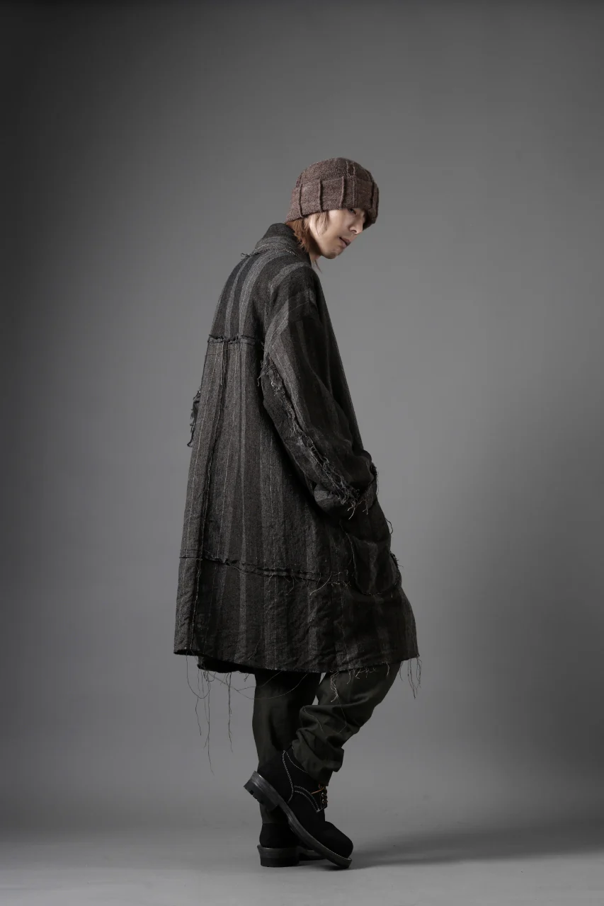KLASICA BIRD - Rt  CUT OFF PRIMAL SHORT COAT / IRREGULAR STRIPED ROUGH TWEED (MOCHA) - Image 26