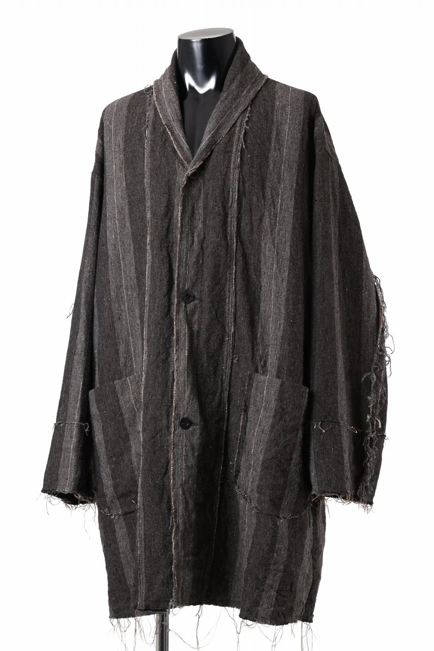 KLASICA BIRD - Rt  CUT OFF PRIMAL SHORT COAT / IRREGULAR STRIPED ROUGH TWEED (MOCHA) - Image 4