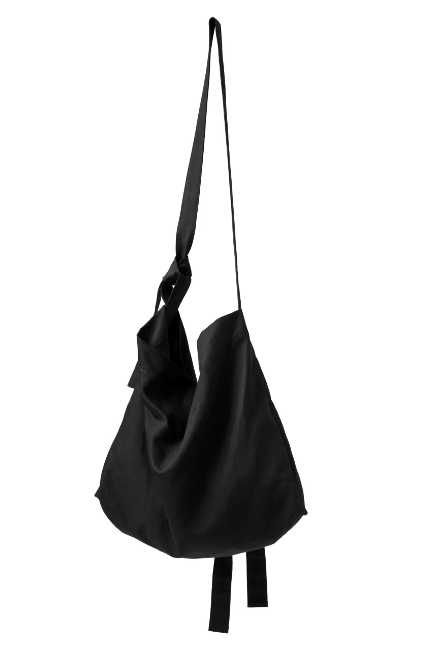 KLASICA BIVOUAC RIBBON HOLE SHOULDER BAG / HIGH RISE TWILL (BLACK) - Image 6