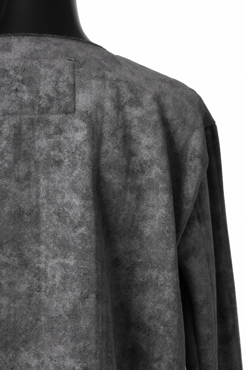 KLASICA BLACK CAT CREW NECK CARDIGAN / GRAINY PRINT BACK SIDE FLEECE (GREIGE) - Image 21
