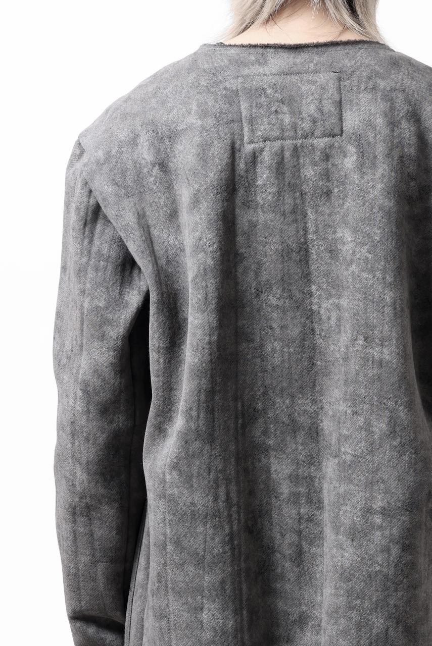 KLASICA BLACK CAT CREW NECK CARDIGAN / GRAINY PRINT BACK SIDE FLEECE (GREIGE) - Image 35