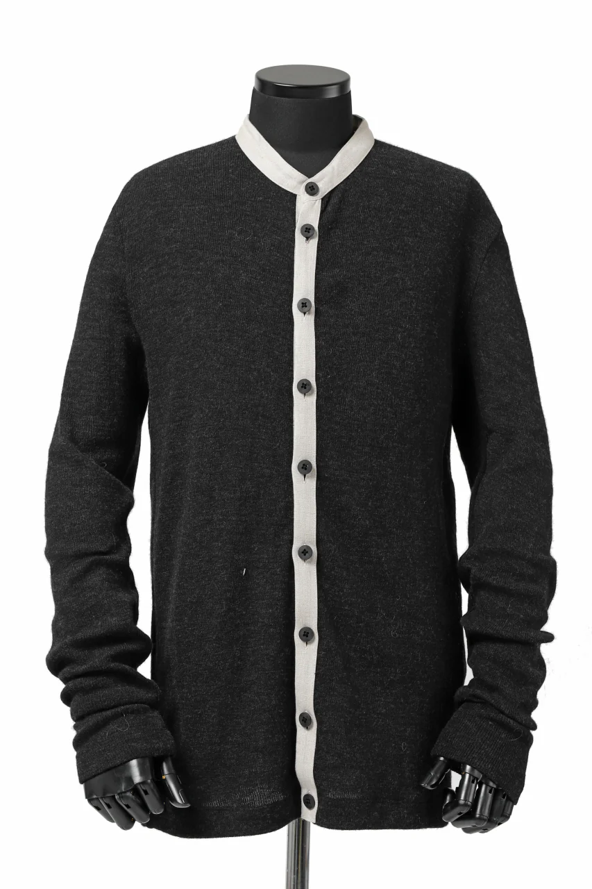 KLASICA BLACK DOG CARDIGAN / WEANER WOOL RIB (SHADOW)