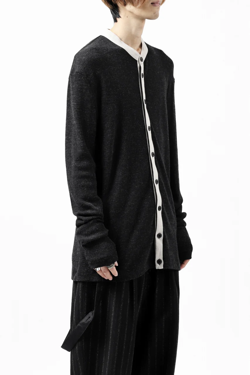 KLASICA BLACK DOG CARDIGAN / WEANER WOOL RIB (SHADOW) - Image 26