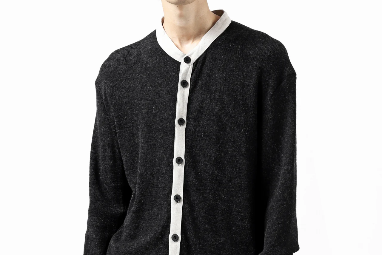 KLASICA BLACK DOG CARDIGAN / WEANER WOOL RIB (SHADOW) - Image 36