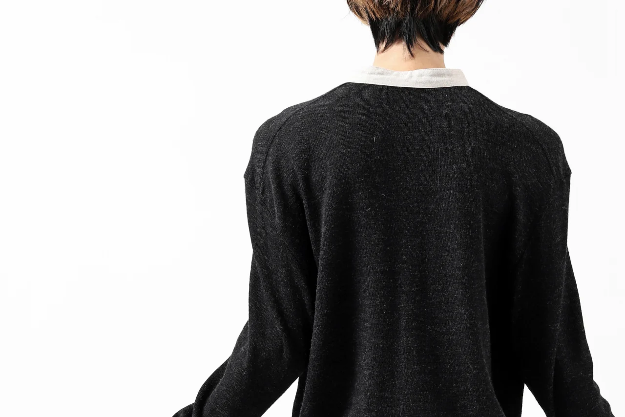 KLASICA BLACK DOG CARDIGAN / WEANER WOOL RIB (SHADOW) - Image 37