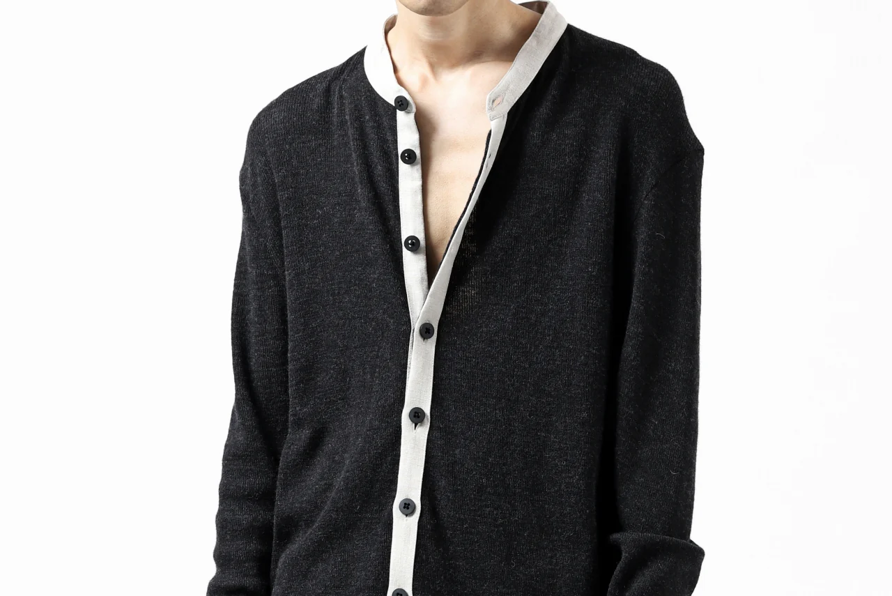 KLASICA BLACK DOG CARDIGAN / WEANER WOOL RIB (SHADOW) - Image 39