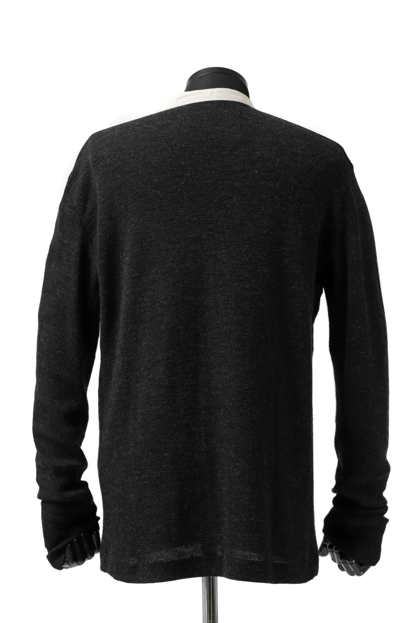 KLASICA BLACK DOG CARDIGAN / WEANER WOOL RIB (SHADOW) - Image 8