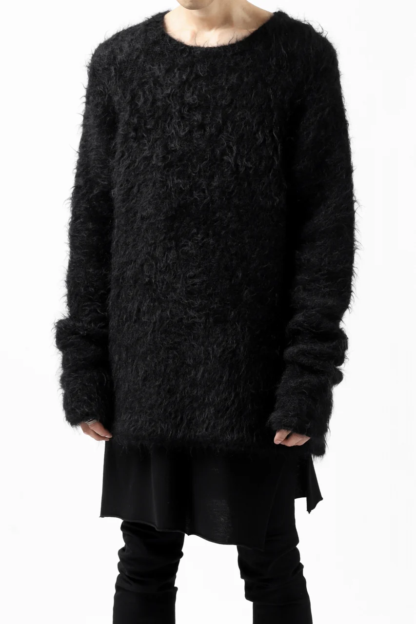 KLASICA BLIND MOHAIR KNIT SWEATER / FLUFFY 3.5G (BLACK) - Image 4