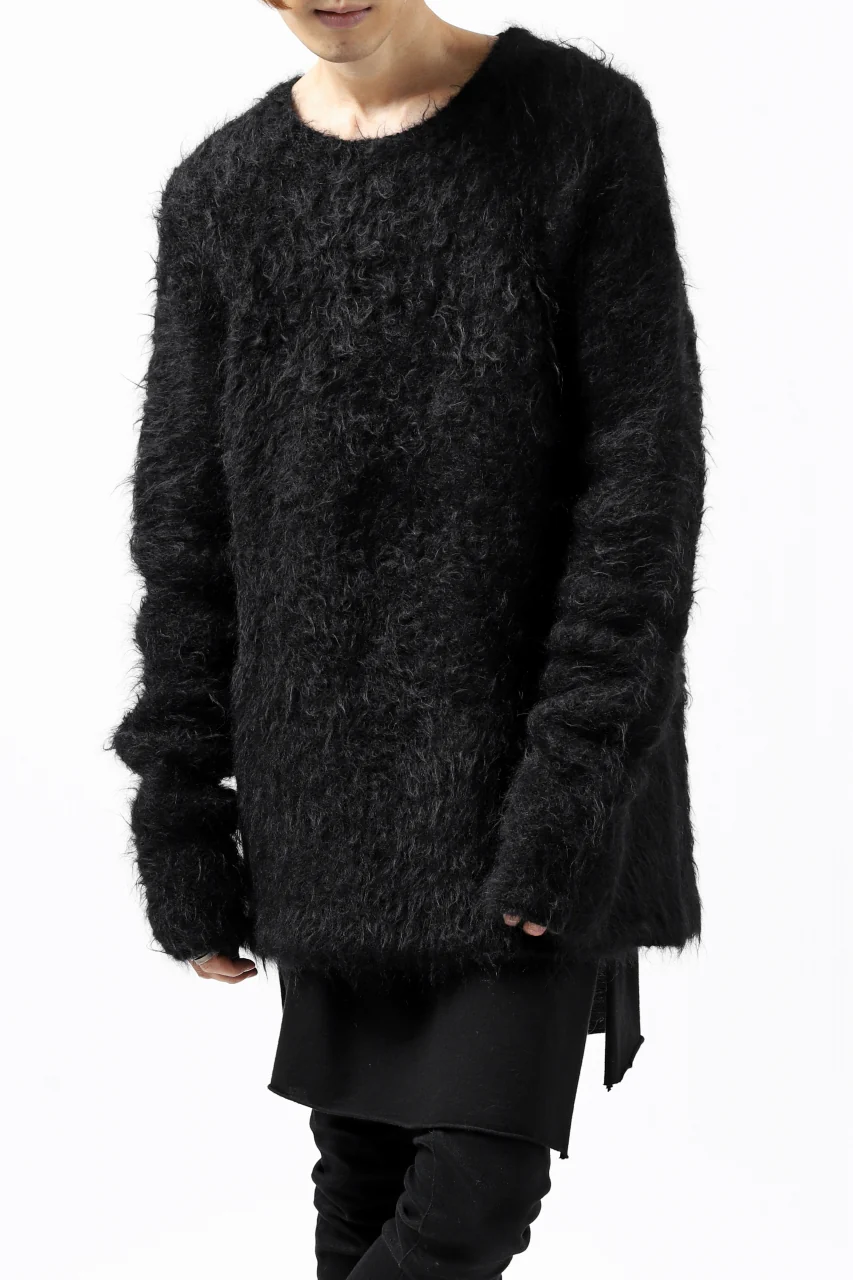 KLASICA BLIND MOHAIR KNIT SWEATER / FLUFFY 3.5G (BLACK) - Image 6