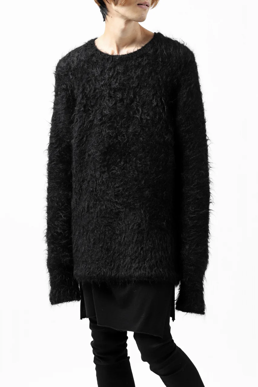 KLASICA BLIND MOHAIR KNIT SWEATER / FLUFFY 3.5G (BLACK) - Image 8