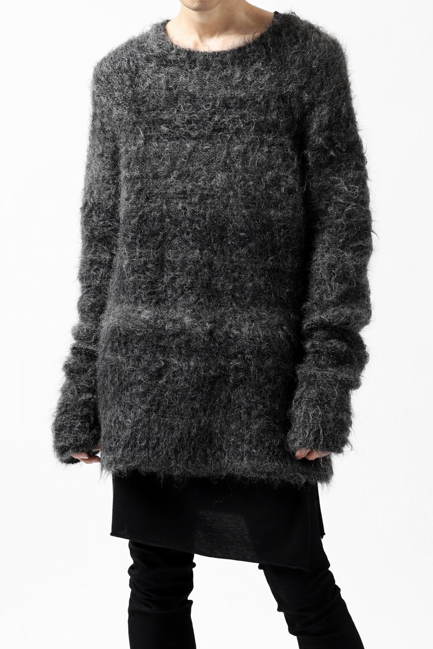 KLASICA BLIND MOHAIR KNIT SWEATER / FLUFFY 3.5G (MIX GREY) - Image 3