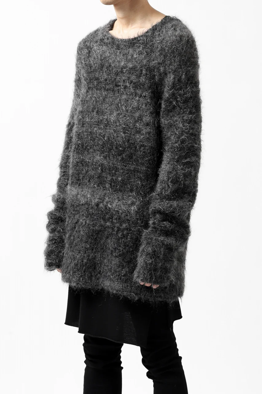 KLASICA BLIND MOHAIR KNIT SWEATER / FLUFFY 3.5G (MIX GREY) - Image 6
