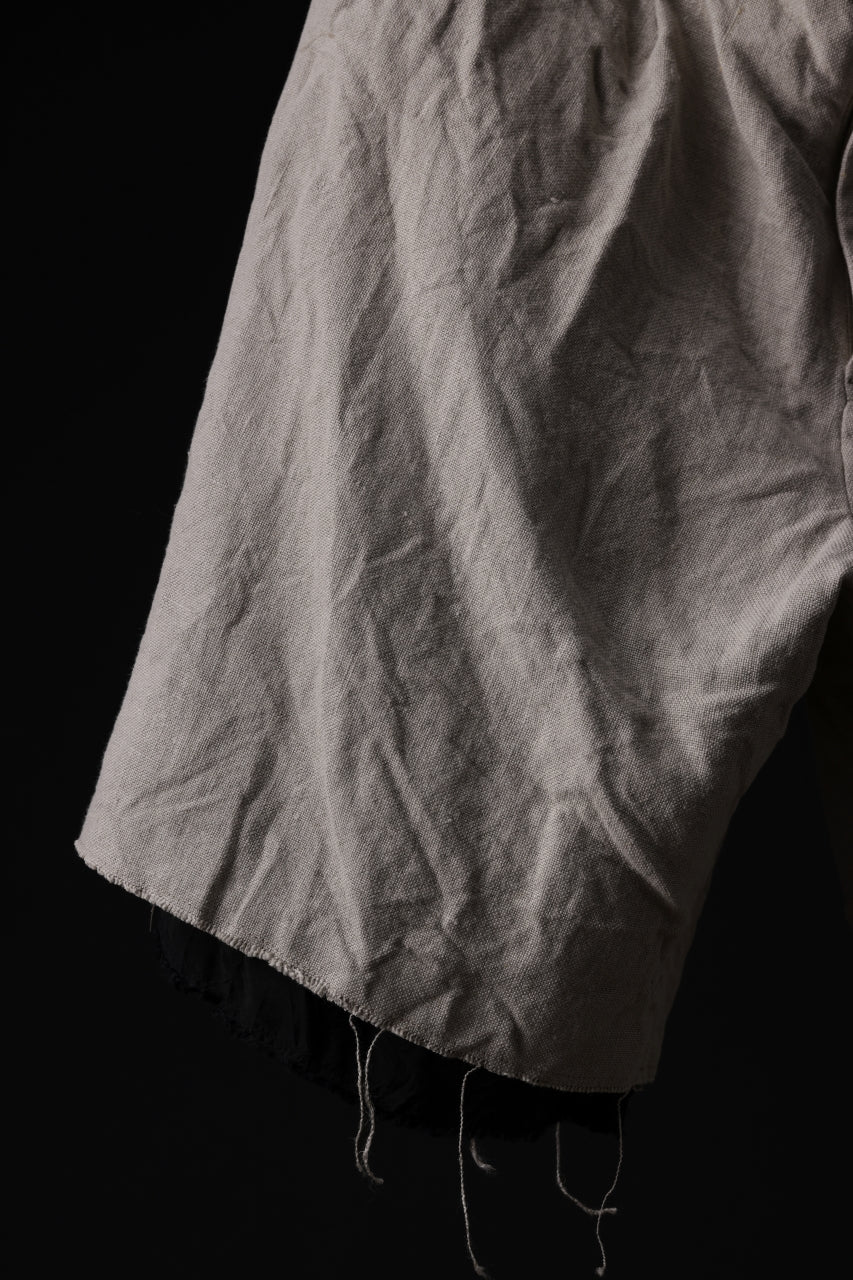 KLASICA BOUNCE fig.1 BOLD CUT OFF SHORTS / 1/8 FRENCH LINEN CANVAS (NATURAL) - Image 6