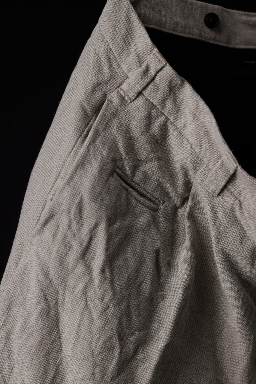 KLASICA BOUNCE fig.1 BOLD CUT OFF SHORTS / 1/8 FRENCH LINEN CANVAS (NATURAL) - Image 7