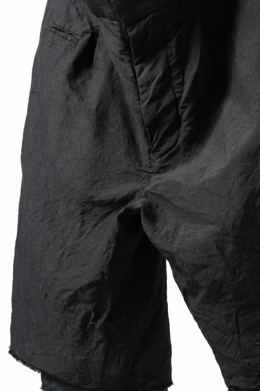 KLASICA BOUNCE fig.2 BOLD CUT OFF SHORTS / SUMMER CHAMBRAY WOOL-LINEN (SHADOW) - Image 7