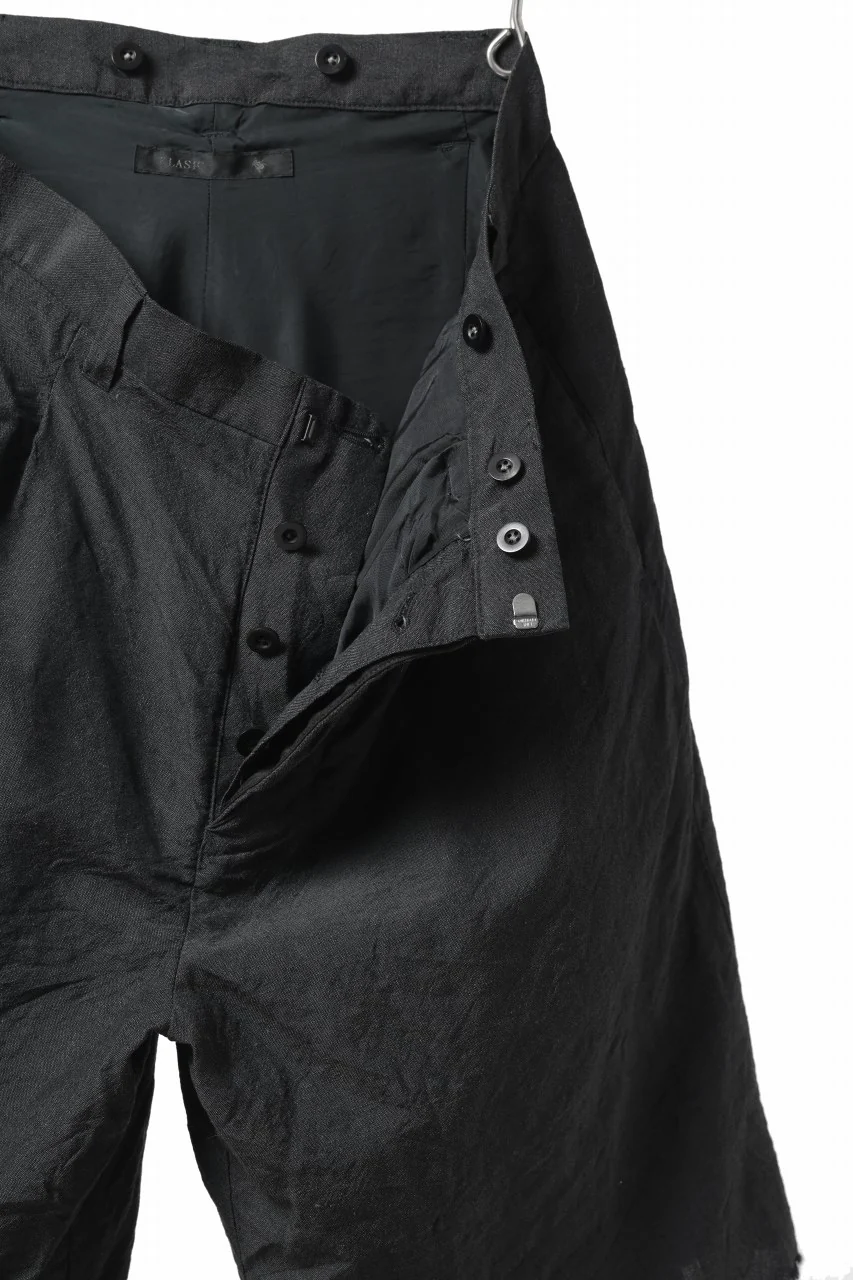 KLASICA BOUNCE fig.2 BOLD CUT OFF SHORTS / SUMMER CHAMBRAY WOOL-LINEN (SHADOW) - Image 8