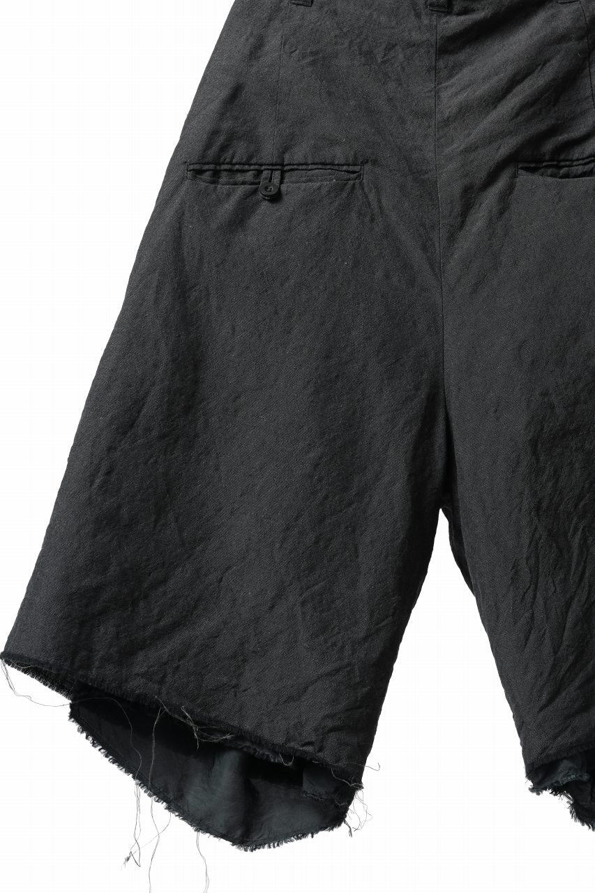 KLASICA BOUNCE fig.2 BOLD CUT OFF SHORTS / SUMMER CHAMBRAY WOOL-LINEN (SHADOW) - Image 9