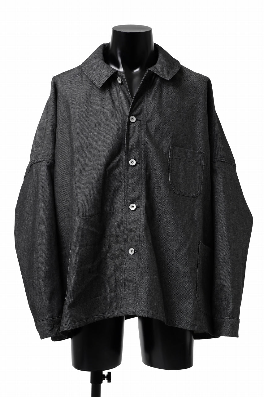 KLASICA CHEVAL EXTRA WIDE WORK JACKET / LIGHT WEIGHT DENIM (BLACK DENIM) - Image 2