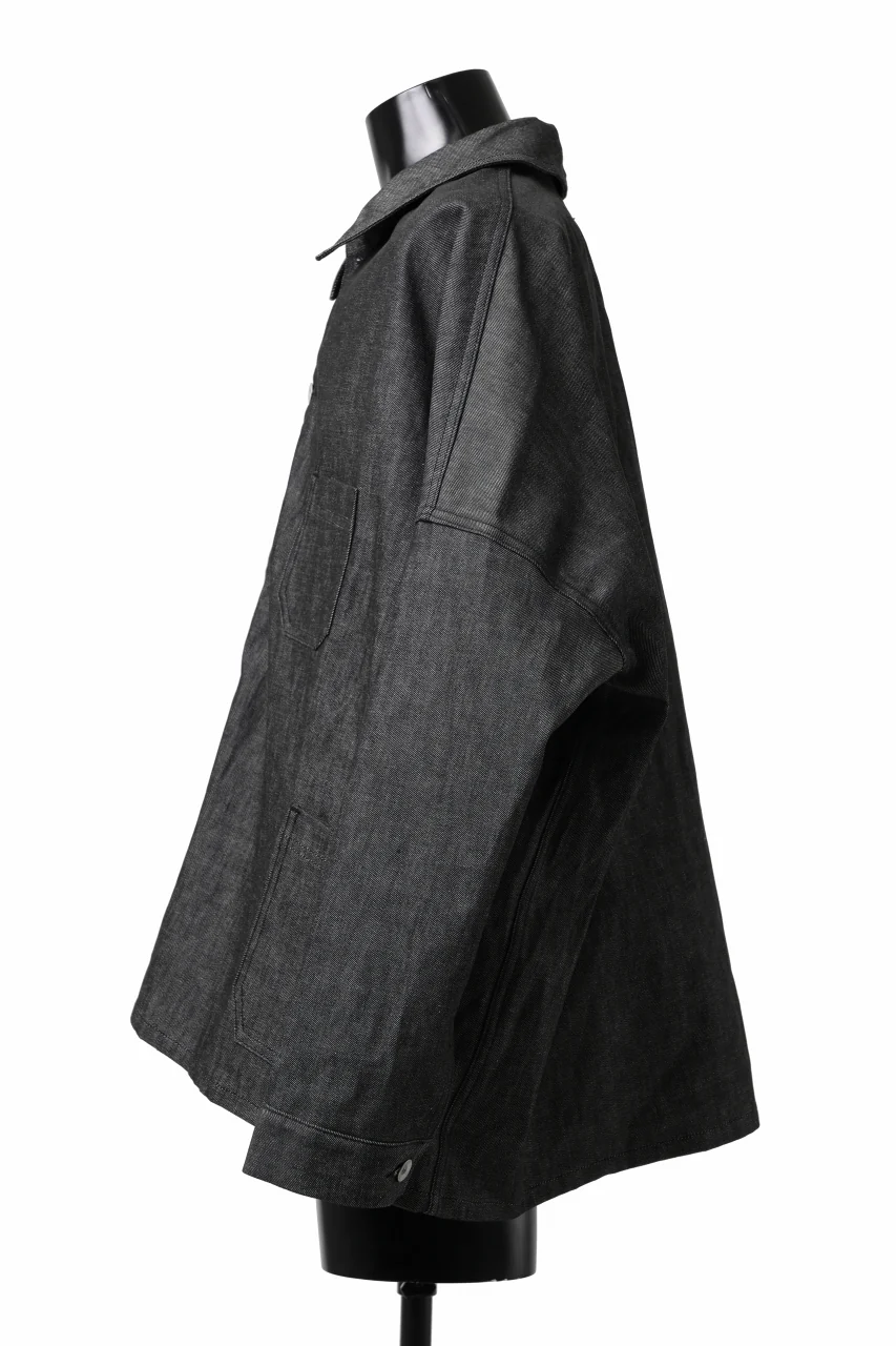 KLASICA CHEVAL EXTRA WIDE WORK JACKET / LIGHT WEIGHT DENIM (BLACK DENIM) - Image 4