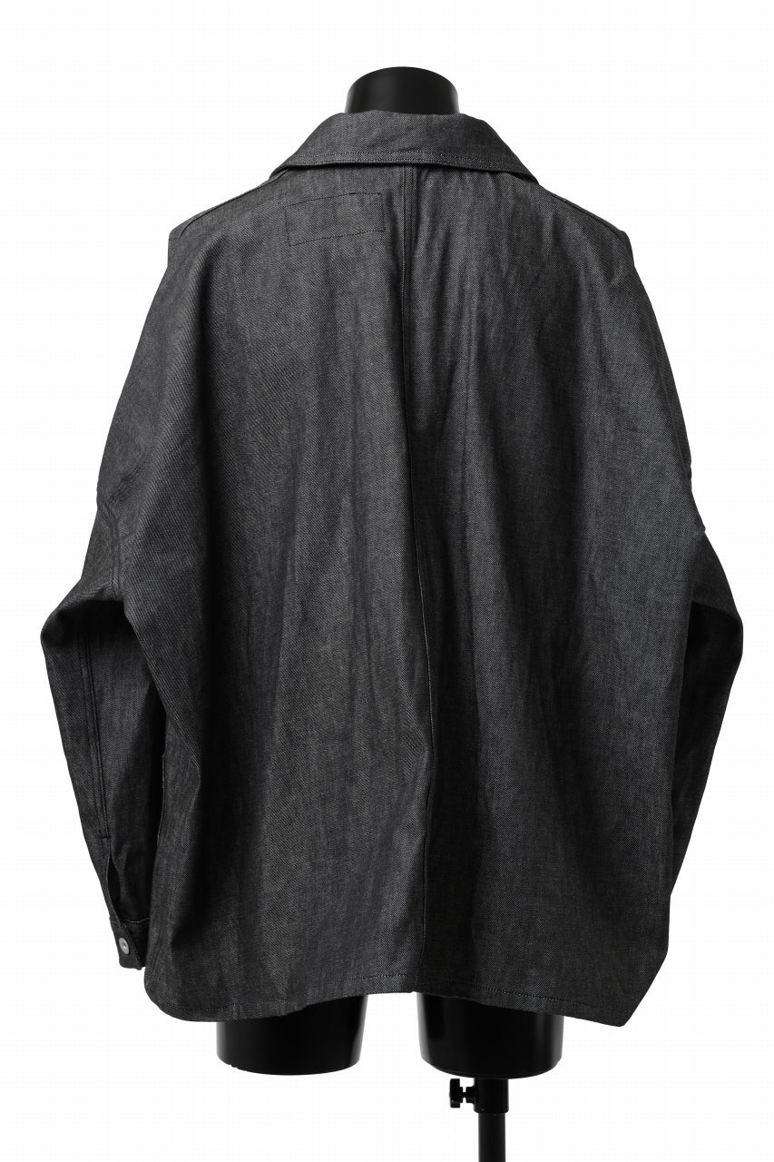 KLASICA CHEVAL EXTRA WIDE WORK JACKET / LIGHT WEIGHT DENIM (BLACK DENIM) - Image 6