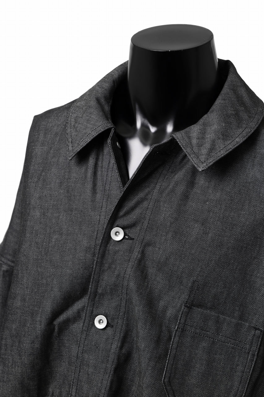KLASICA CHEVAL EXTRA WIDE WORK JACKET / LIGHT WEIGHT DENIM (BLACK DENIM) - Image 9