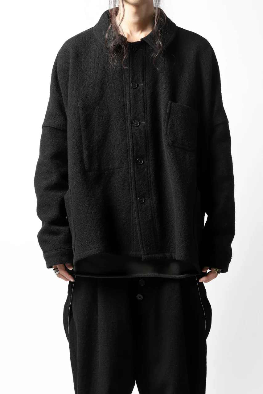 KLASICA CHEVAL WORK JACKET / WOOLxSILK BOLD DUNGAREES (BLACK) - Image 2