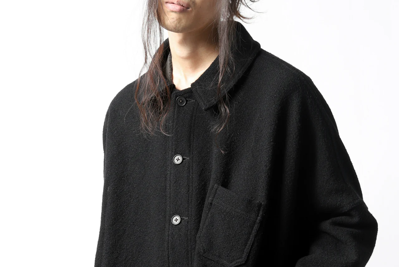 KLASICA CHEVAL WORK JACKET / WOOLxSILK BOLD DUNGAREES (BLACK) - Image 35