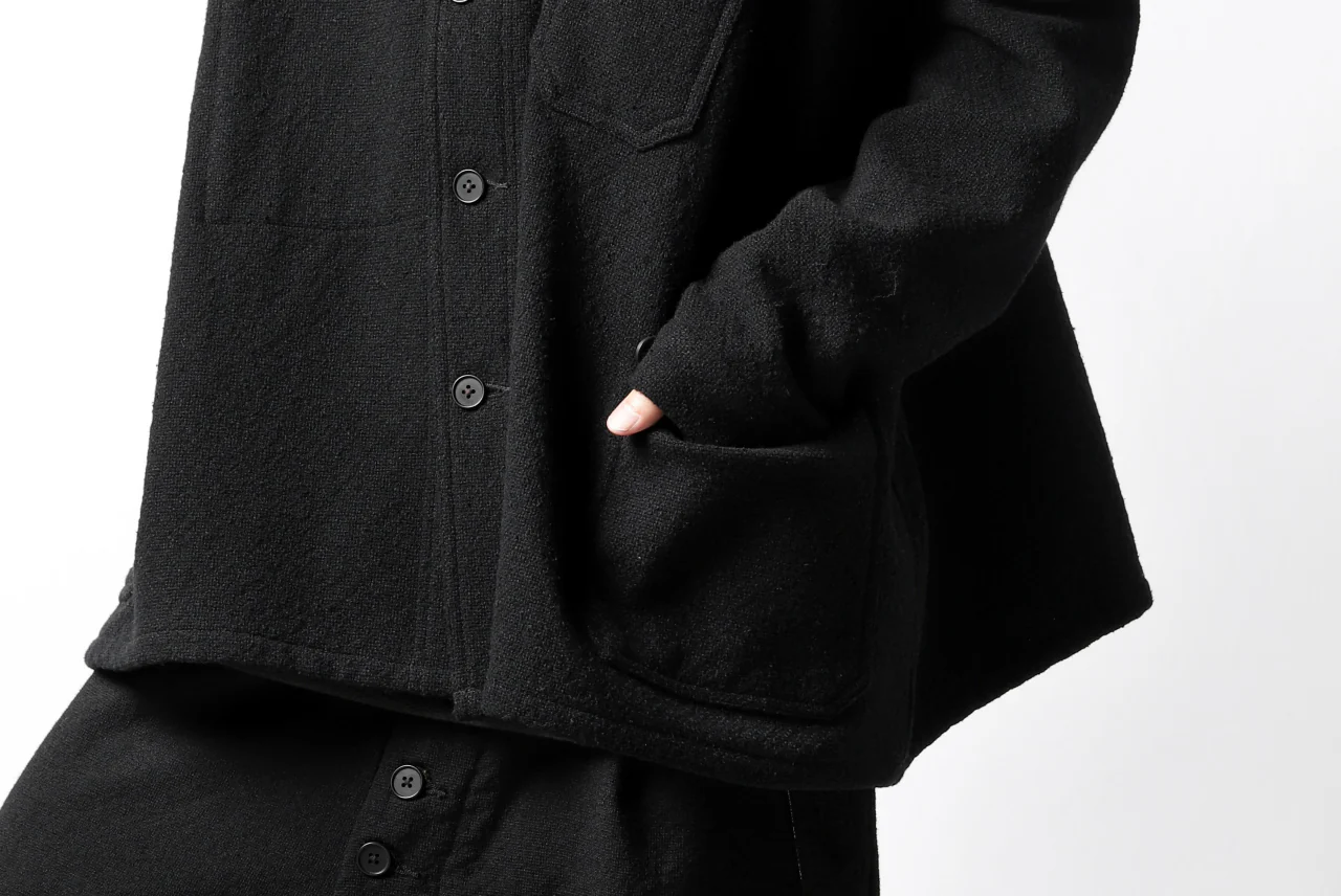 KLASICA CHEVAL WORK JACKET / WOOLxSILK BOLD DUNGAREES (BLACK) - Image 36