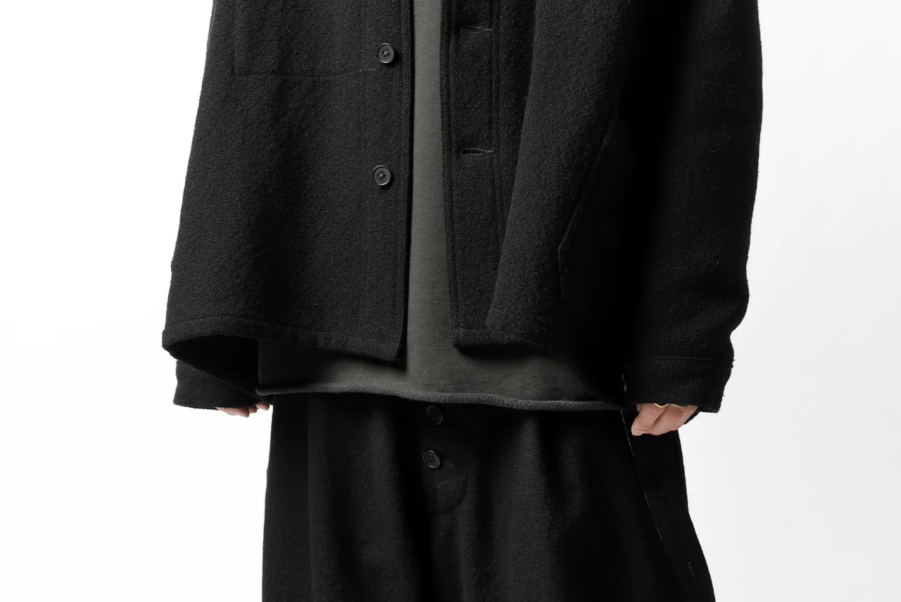 KLASICA CHEVAL WORK JACKET / WOOLxSILK BOLD DUNGAREES (BLACK) - Image 37