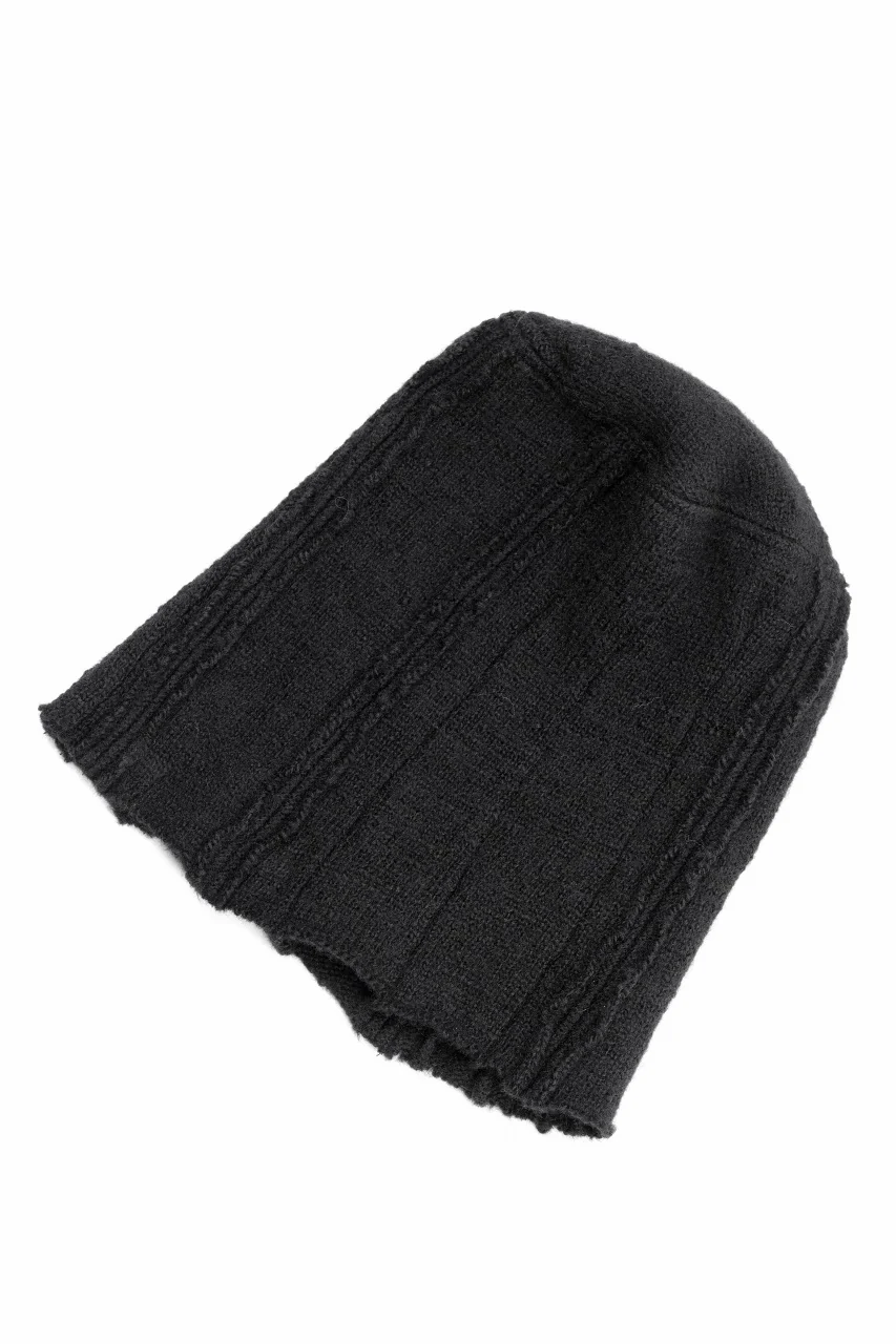 KLASICA CONEY DESERT WATCH CAP / URUGAY SLAB YARN NON MULESING WOOL (BLACK) - Image 5