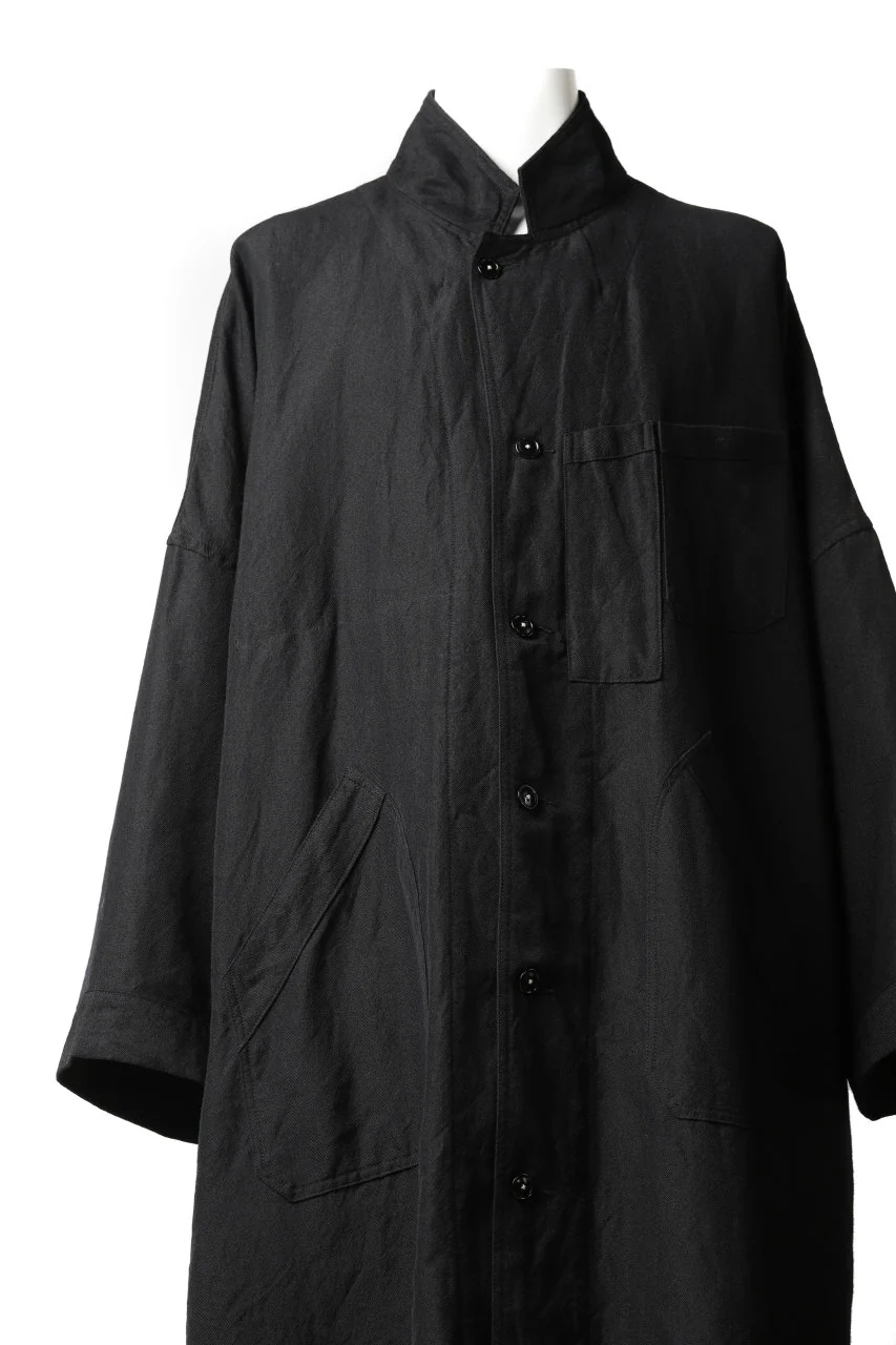 KLASICA CT30-REX BIG RECTANGLE COAT / SERGE WOOL&RAMIE (IRON) - Image 10