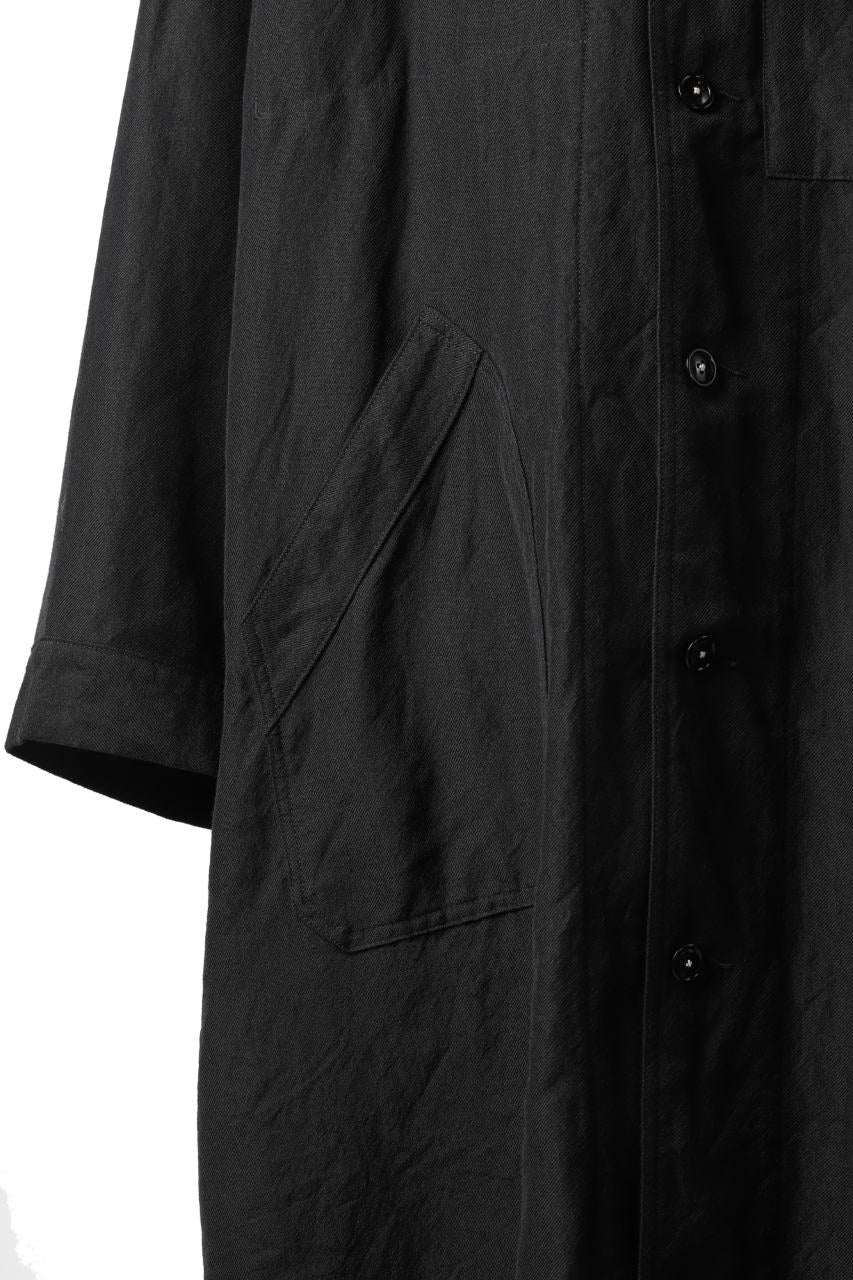 KLASICA CT30-REX BIG RECTANGLE COAT / SERGE WOOL&RAMIE (IRON) - Image 13